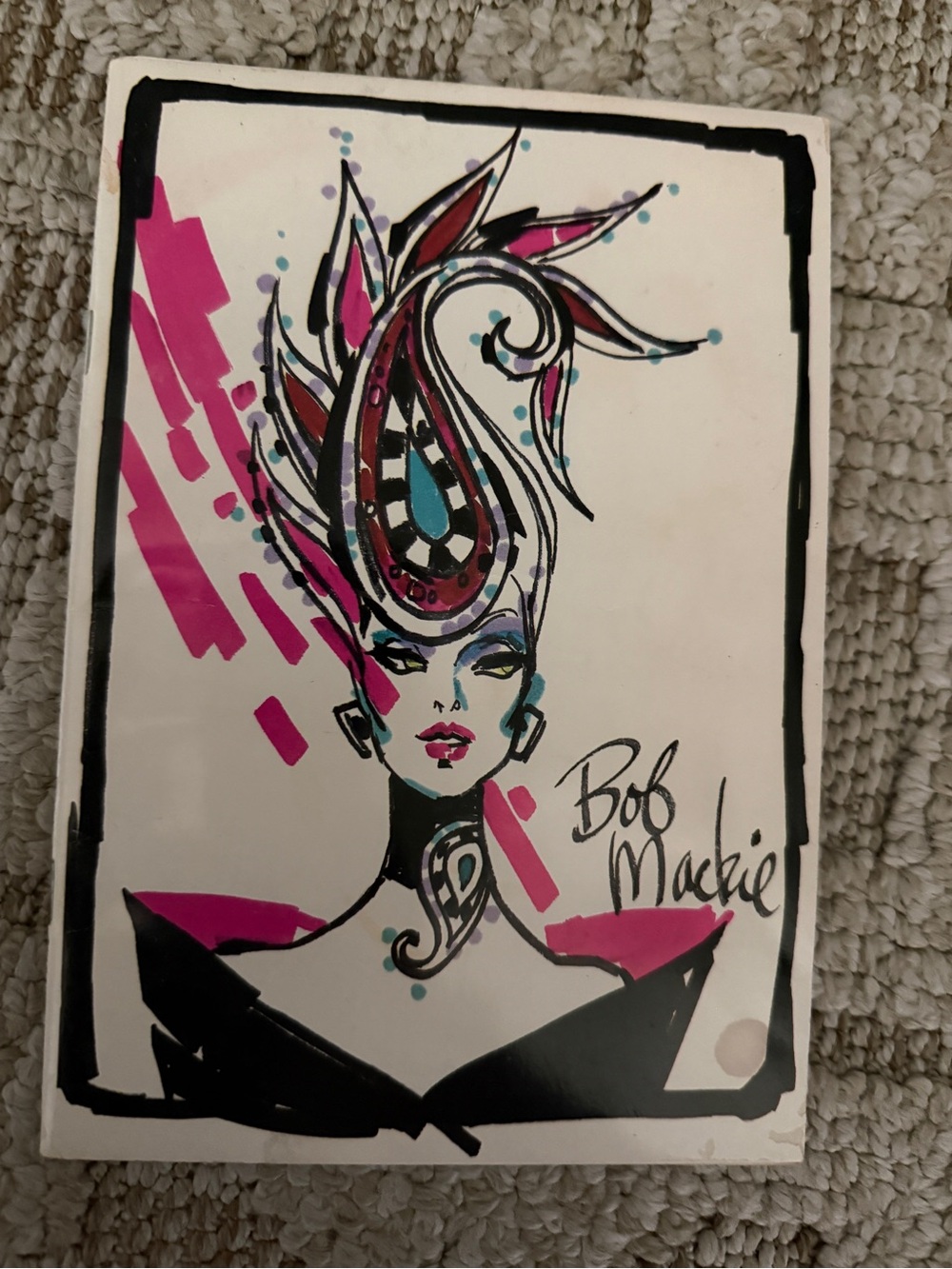 Bob mackie fashion show 1989 program Pink
Black Fashion Illustration Wall Art